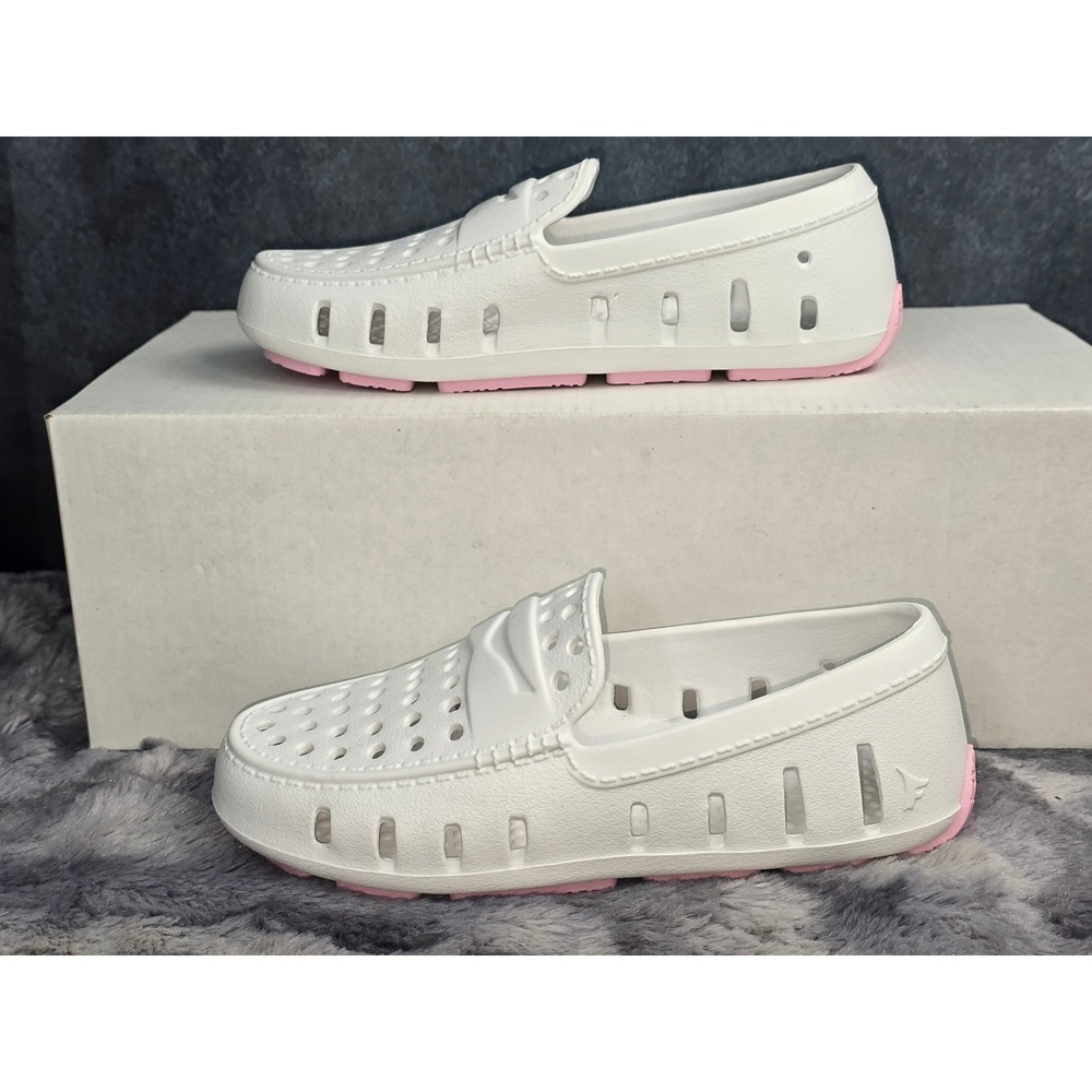 Floafers Posh Penny Loafers White Pink Waterproof EVA Shoes Kids Size 12